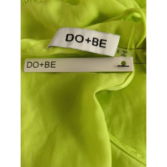 Do+Be Neon Green Smocked Waist Halter Neck Mini Dress Women's S Party Cocktail - Picture 11 of 11